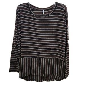 Passport Sweater Sheet Lightweight Brown Black Silver Striped M